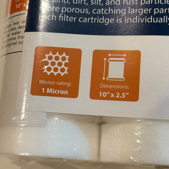 Grooved Sediment Water Filter 1 Micron 10" x 2.5" 6 PACK by Aquaboon + BONUS - Picture 6 of 7